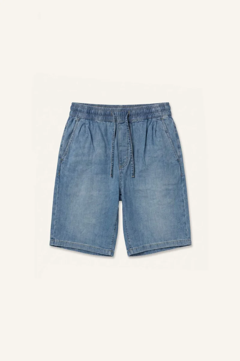 Defacto Baggy Fit Blue Bermuda Denim Shorts