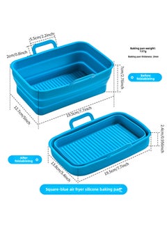 Rectangular Air Fryer Pan Ninja DZ201 Dual Basket Peacock Blue