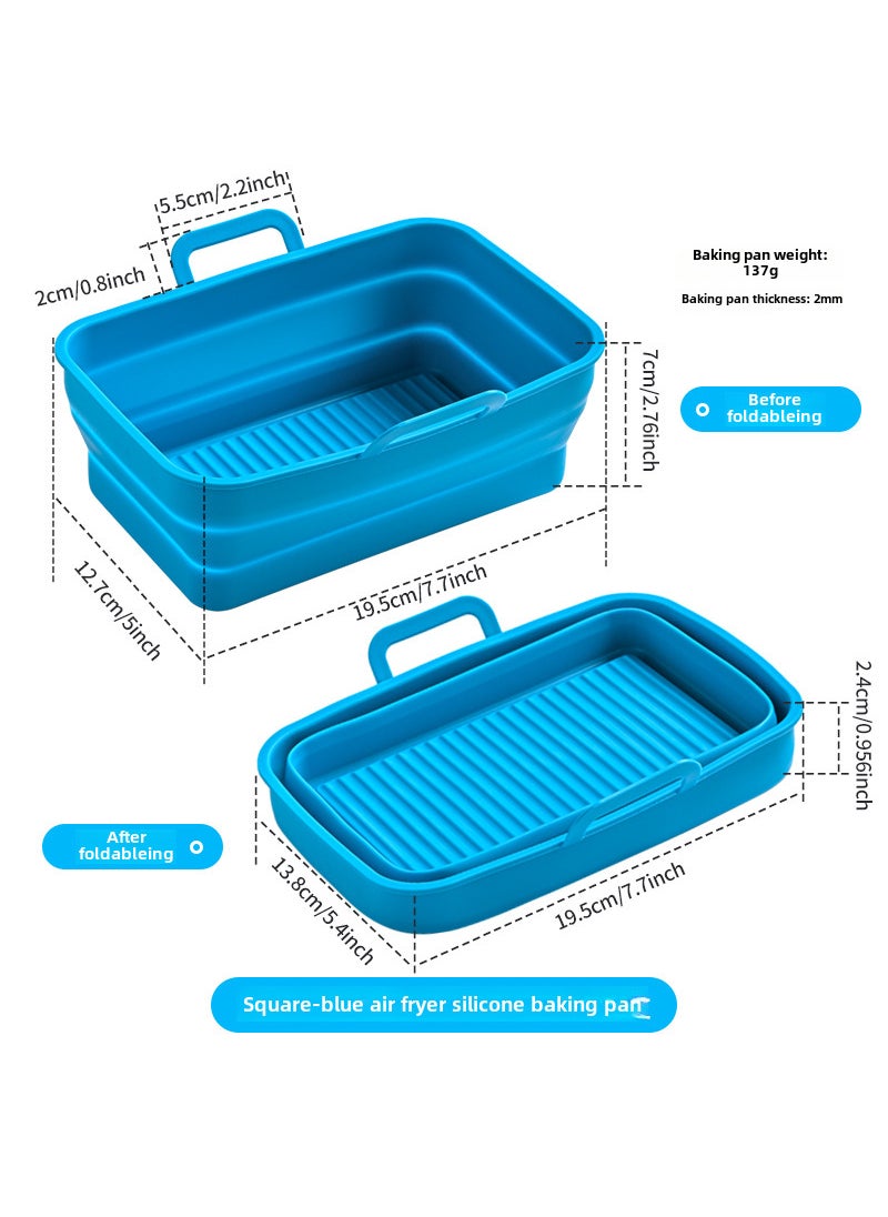 Generic - Rectangular Air Fryer Pan Ninja DZ201 Dual Basket Peacock Blue - Image 1