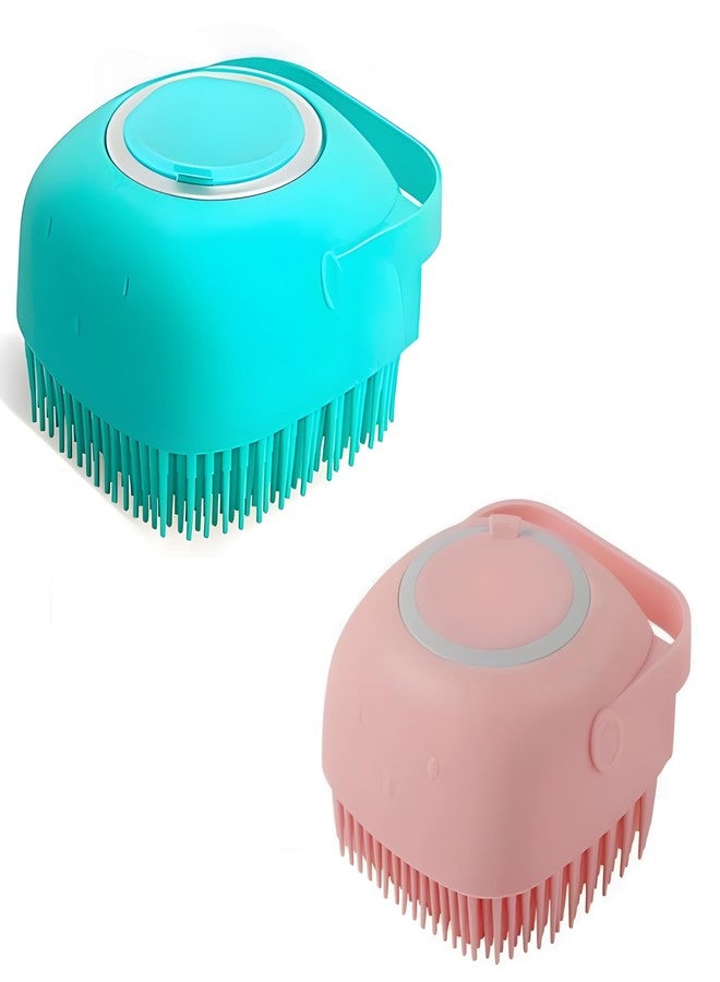 XIKKART Body Scrubber for Men Silicone Bath Brush with Shower Gel Soap Dispenser Mud & Dirt Remover with Soft Silicone Bristle with Non-Toxic Brushes for Nourishing Cleaning Exfoliating Your Skin (Pack OF 2) - Image 1