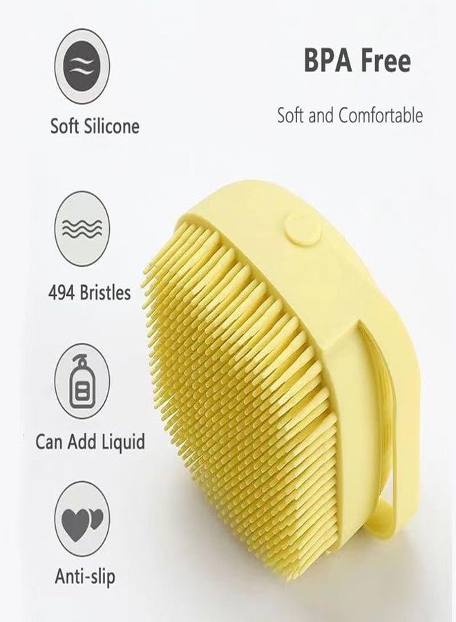 XIKKART Body Scrubber for Men Silicone Bath Brush with Shower Gel Soap Dispenser Mud & Dirt Remover with Soft Silicone Bristle with Non-Toxic Brushes for Nourishing Cleaning Exfoliating Your Skin (Pack OF 2) - Image 2