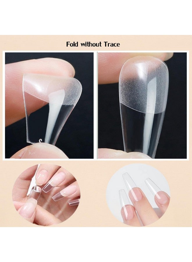 لوكوس طقم جل غراء أطراف الأظافر، طقم جل أكريليك X للأظافر مع جل غراء الأظافر، أحجار الراين للأظافر، جل الطبقة الأساسية والعلوية، طقم أطراف أظافر نعش مكون من 100 قطعة، طقم تمديد الأظافر لعمل مانيكير الأظافر بنفسك - Image 5