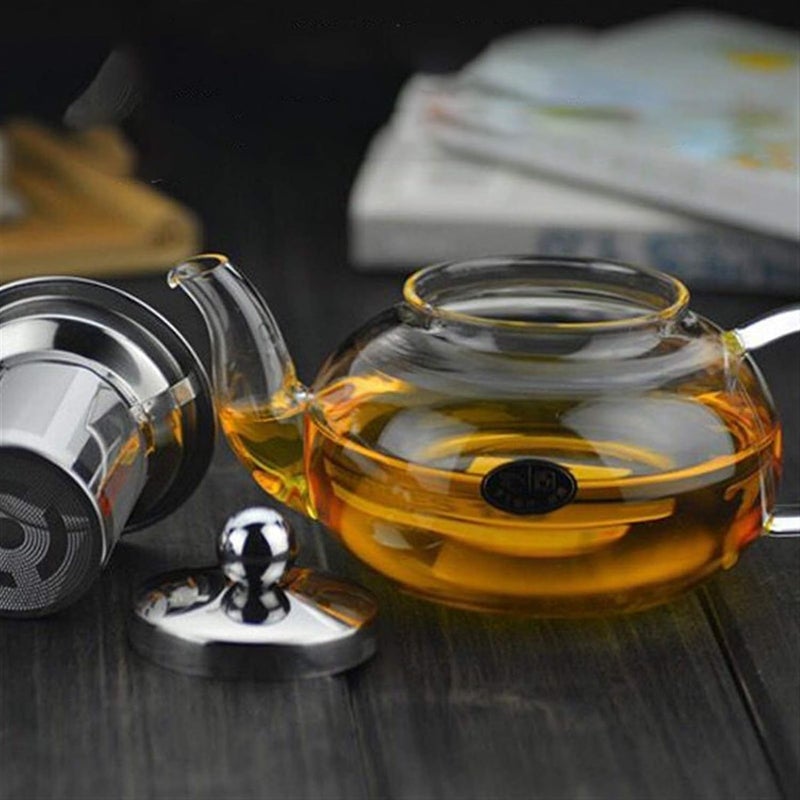 BLISS START 1 Liter Glass KettleTeapot with Stainless Steel Infuser Lid Borosilicate Glass Tea Kettle Stovetop Safe Blooming Loose Leaf Teapot 1000 ml - Image 5