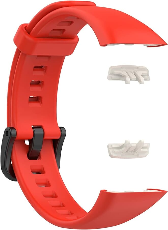Beauenty Watch Bands For Huawei Band 6 / Honor Band 6, Adjustable Silicone Sport Watch Band Smart Watch Replacement Wrist Strap (red)