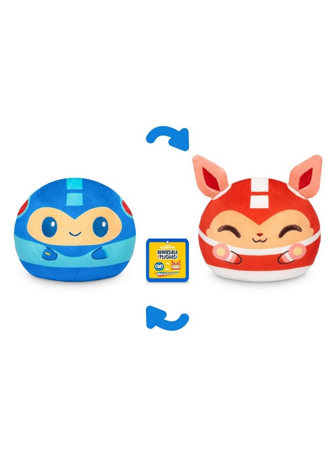 TeeTurtle TeeTurtle Mega Man Reversible 4" Plushie - Mega Man and Rush - Officially Licensed Capcom Cute Kawaii Soft Stuffed Animal Fidget Toys  - Image 3
