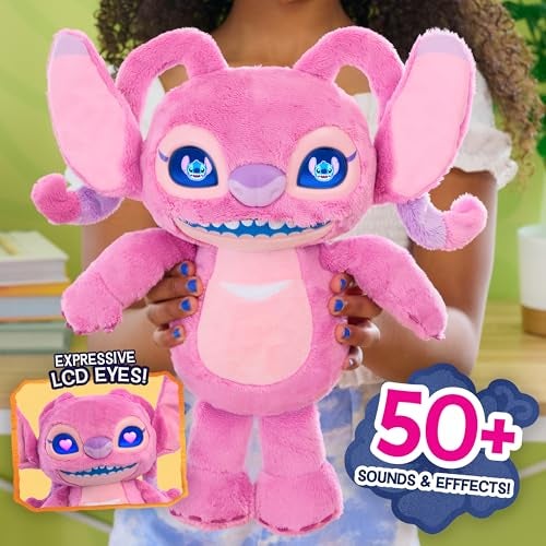 Just Play Disney Stitch Angel Many Moods 14inch Interactive Plush 50 Sounds Effects Expressive LCD Eyes Show Her Moods Toy for Fans Girls Boys Kids 3 and Up by Just Play - Image 5