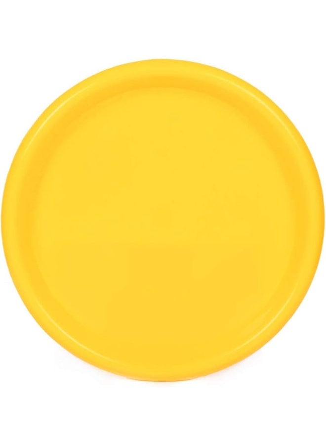 أطباق بلاستيكية قابلة لإعادة الاستخدام من مينترا هوم (صفراء، كبيرة 12 حبة (8.5 بوصة)) - Image 3