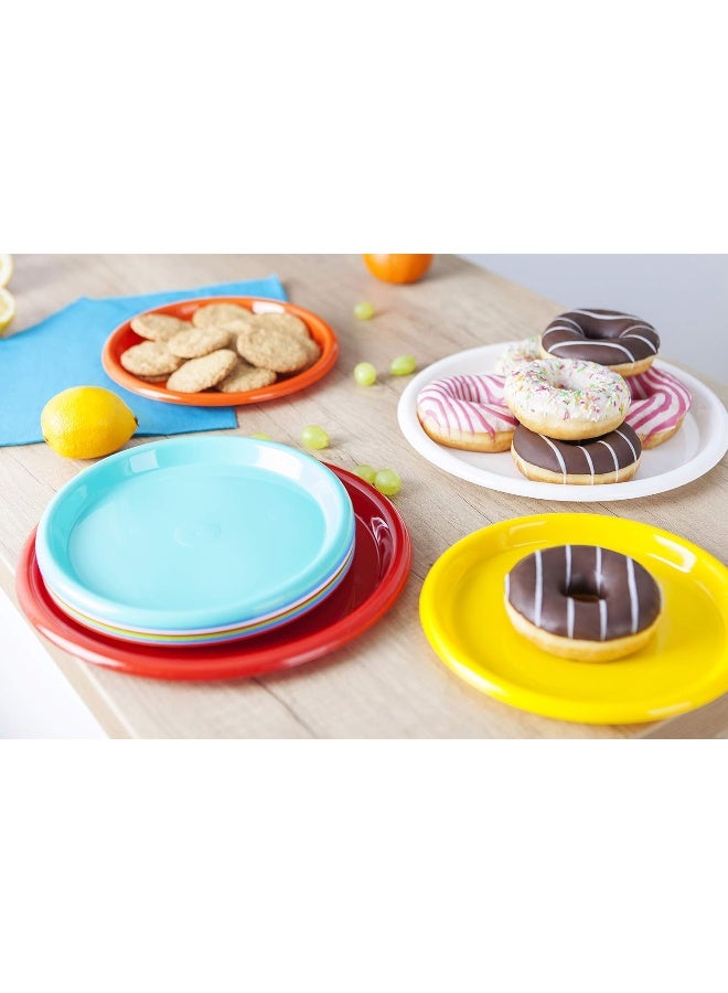 أطباق بلاستيكية قابلة لإعادة الاستخدام من مينترا هوم (صفراء، كبيرة 12 حبة (8.5 بوصة)) - Image 4