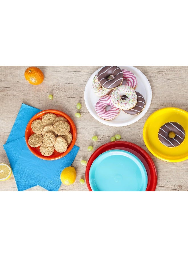 أطباق بلاستيكية قابلة لإعادة الاستخدام من مينترا هوم (صفراء، كبيرة 12 حبة (8.5 بوصة)) - Image 5