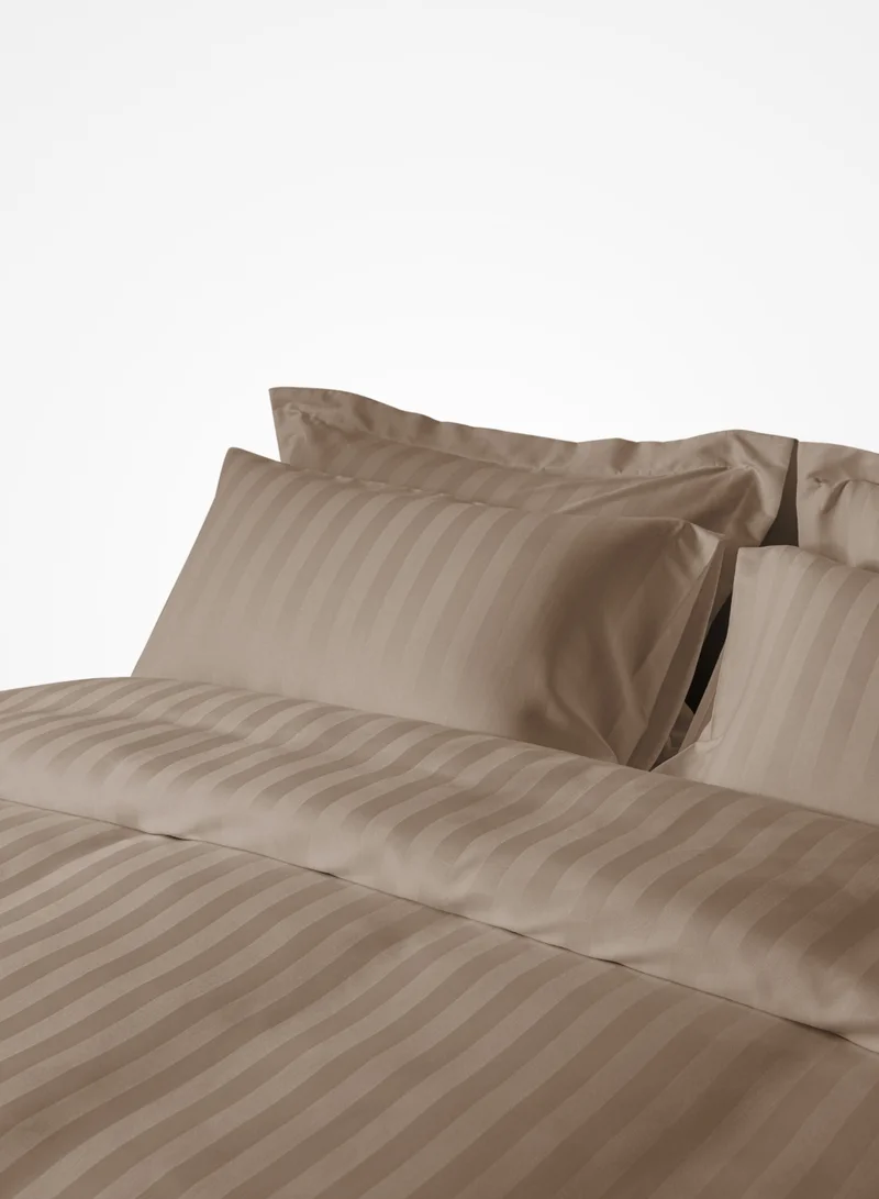 Master Home Textile Microfiber Hotel Duvet Cover Sets, Fits 160 cm x 200 cm Size Bed, 4 Pcs Queen Size, Hotel Stripe Pattern