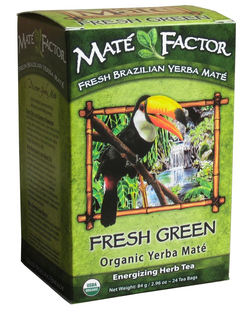 Maté Factor The Mate Factor Yerba Mate Energizing Herb Tea Bag, Organic Fresh Green, 24-Count Box 2.96 oz - Image 1