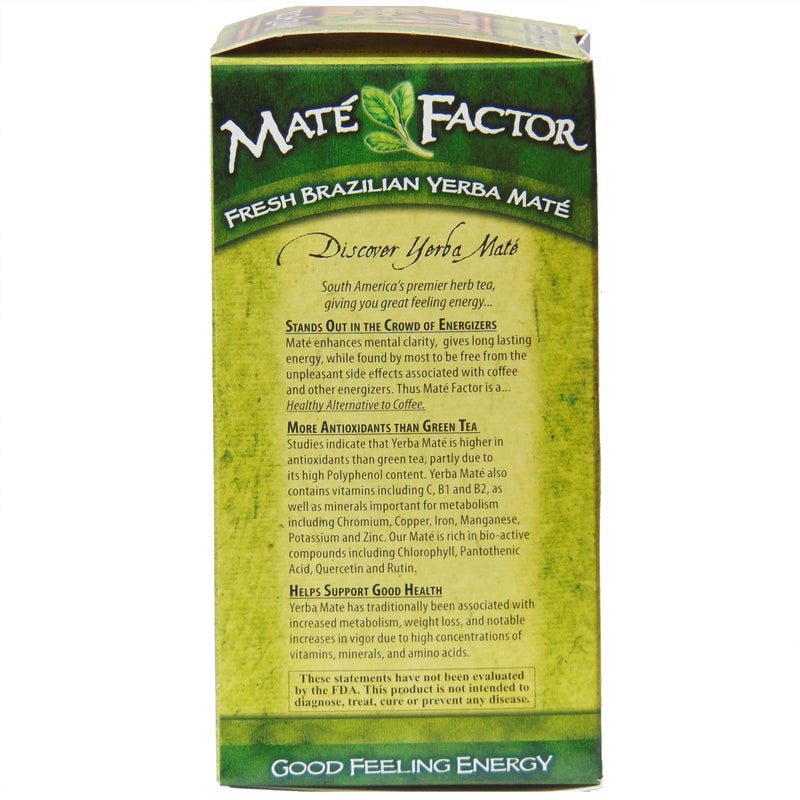 Maté Factor The Mate Factor Yerba Mate Energizing Herb Tea Bag, Organic Fresh Green, 24-Count Box 2.96 oz - Image 3