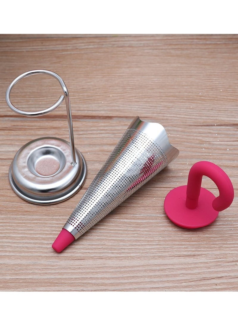 SYOSI Loose Tea Infuser Stainless Steel Creative Umbrella Tea Ball Infuser Reusable Leaf Filter Tea Strainer Ball Kitchen Making Tea Tool Spice Strainer ​Infuser Seasoning Ball Tea Interval Diffuse, Red  - Image 5