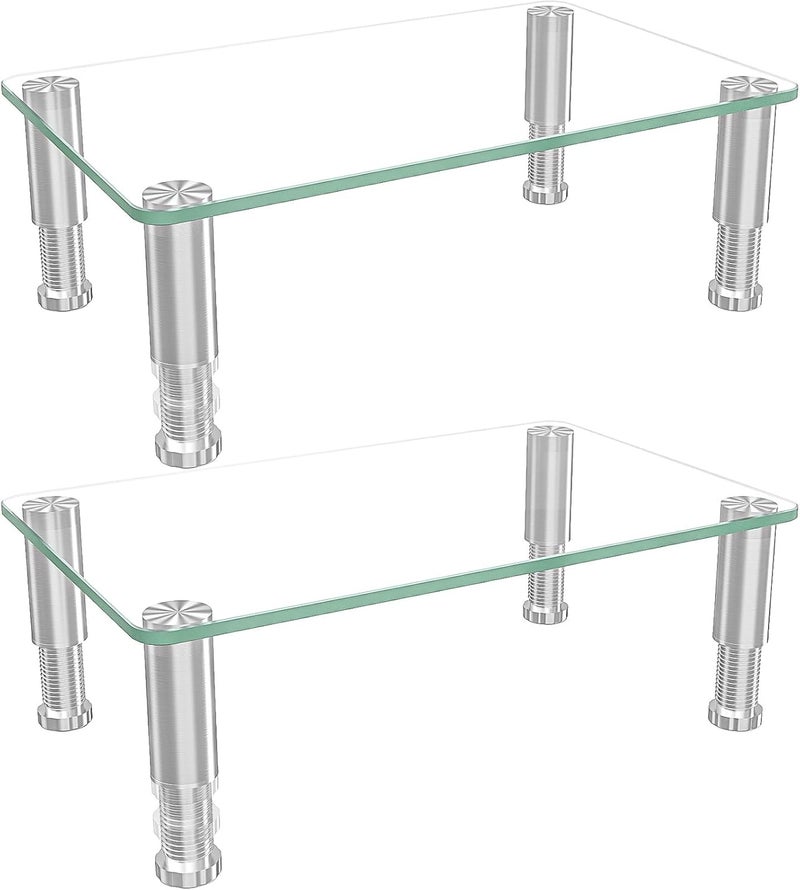 Hemudu 2 Pack Computer Monitor Stand Riser with Height Adjustable Multi Media Desktop Stand for Computers, Laptops & TVs - Image 1