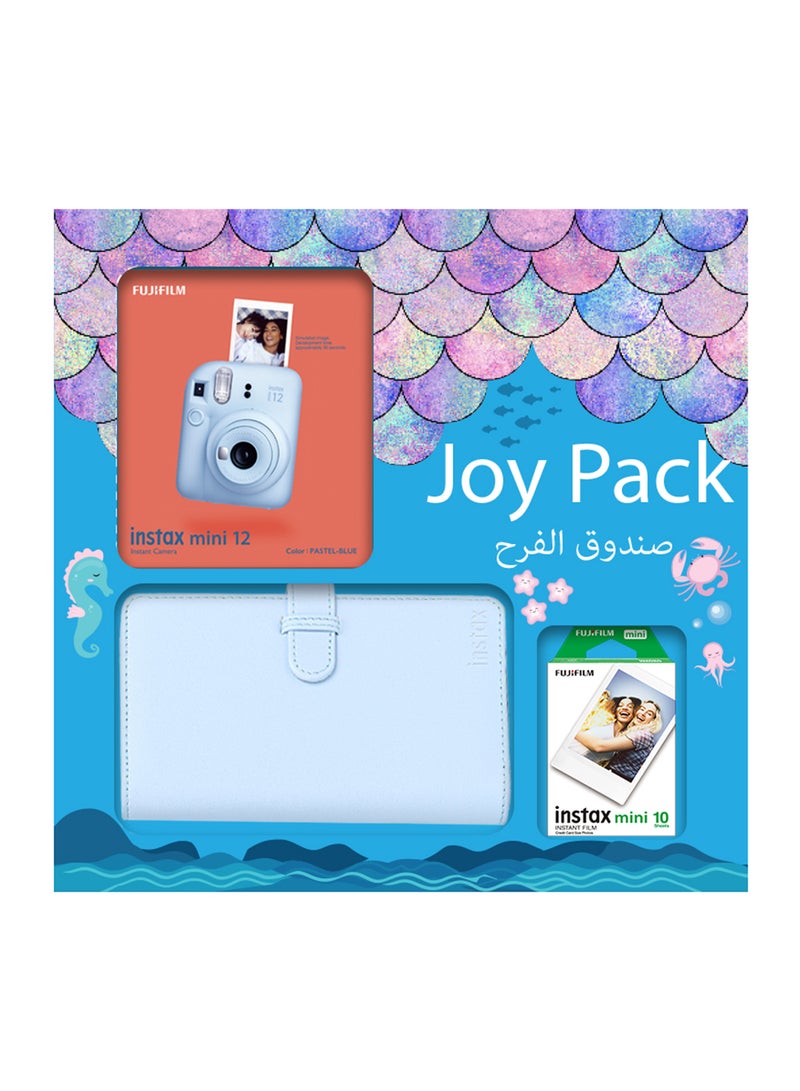 FUJIFILM Instax Camera Mini 12 joy Pack (Pastel Blue) - Image 1