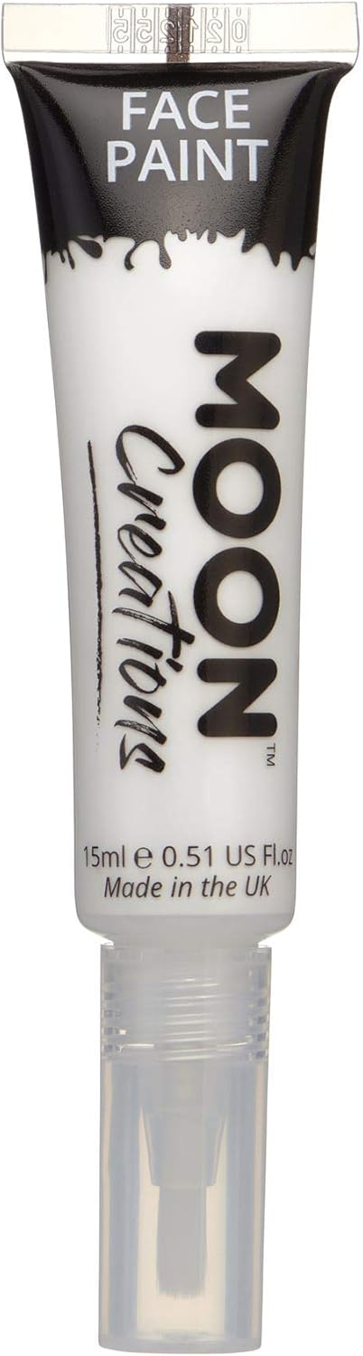 Moon Creations Face & Body Paint with Brush Applicator by Moon Creations - 0.50fl oz - White