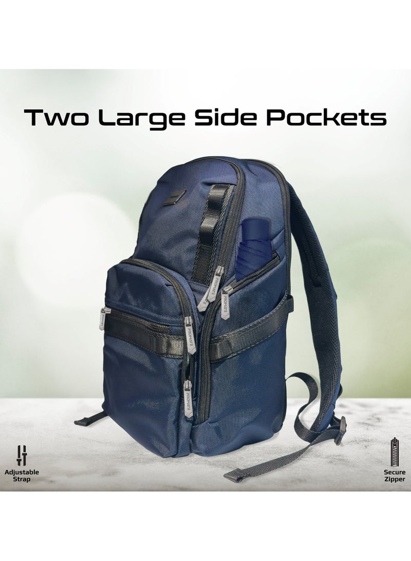 Promate 15.6-Inch Laptop Bag with Water-Resistant Design, SecureStorage Technology, Quick Access Pockets, Tag Tracker Pocket, Multiple Compartments, and Ergonomic Lightweight Build, Oracle-BP Blue Blue - Image 5