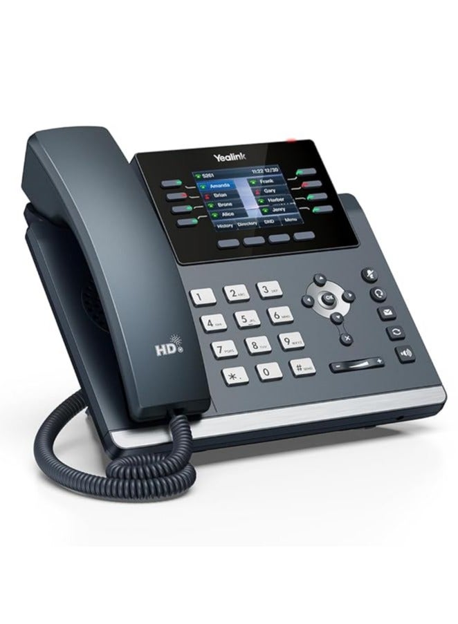 يالينك Yealink SIP-T44W-PSU 1301213 Wi-Fi IP Phone with Power Supply 12 VoIP Beads 2.8 Inch Colour Display Gigabit Ethernet Dual Port PoE - Image 2