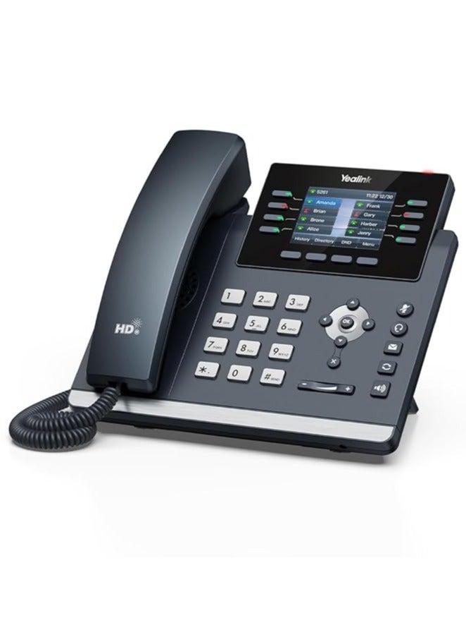 يالينك Yealink SIP-T44W-PSU 1301213 Wi-Fi IP Phone with Power Supply 12 VoIP Beads 2.8 Inch Colour Display Gigabit Ethernet Dual Port PoE - Image 3