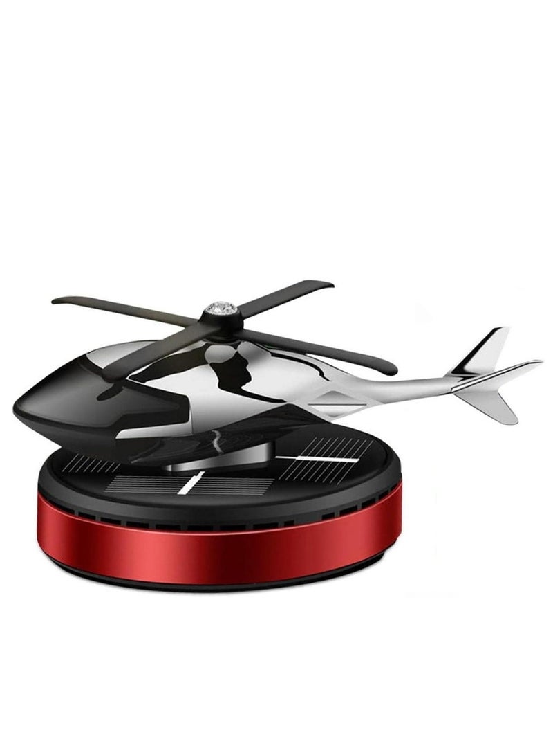 إلترازون معطر جو للسيارة على شكل مروحية، عطر دوار يعمل بالطاقة الشمسية - برائحة الأوسمانثوس والفانيليا، بتصميم طائرة - معطر جو فريد للسيارة والمنزل والمكتب - صديق للبيئة وأنيق للعلاج بالروائح العطرية - Image 1