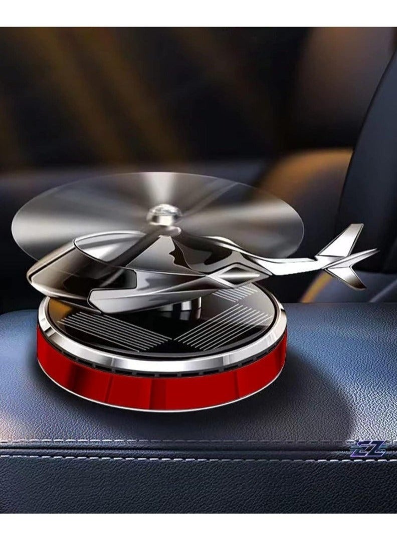 إلترازون معطر جو للسيارة على شكل مروحية، عطر دوار يعمل بالطاقة الشمسية - برائحة الأوسمانثوس والفانيليا، بتصميم طائرة - معطر جو فريد للسيارة والمنزل والمكتب - صديق للبيئة وأنيق للعلاج بالروائح العطرية - Image 2