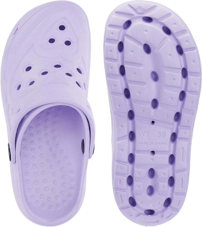 WHITIN Garden Clogs for Women Slip On Shoes Breathable Wedge Cushioned Thick Sole with Heel Strap Beach Zuecos para Mujer Slippers Size 9 Slip On Platform Mules Slides for Ladies Sandals Purple 40 - Image 5