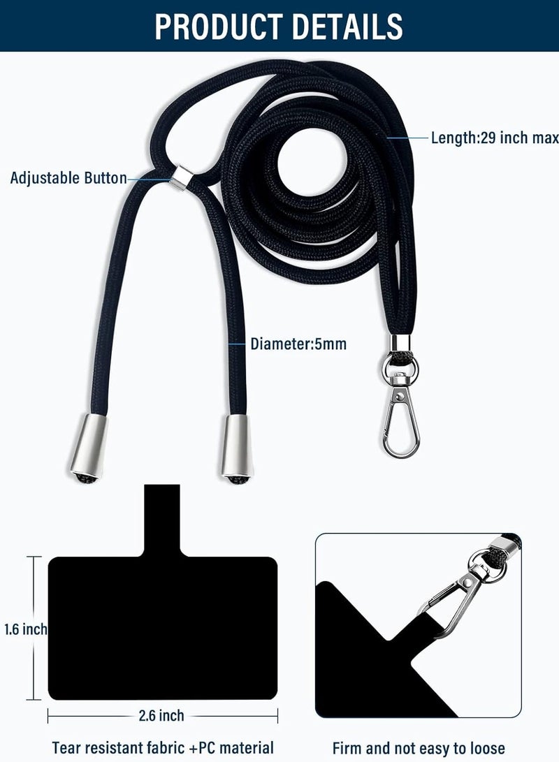 2Pack Phone Lanyard, Universal Crossbody Cell Phone Lanyards, Multifunctional Nylon Patch Adjustable Shoulder Neck Strap Compatible with Most Smartphones(Cyan)  - Image 4