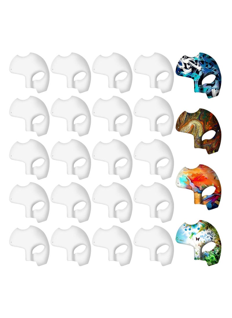 24 Pcs White Half Face Masks, Blank Paper Mache Art Masks, DIY White Masquerade Mask, DIY Half Face Paper Cosplay Mask for Mardi/Cosplay/Party/Masquerade/Theater Performance  - Image 1