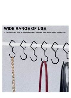 KASTWAVE 15 Pcs S Hooks for Hanging, 4 Inch Metal S Hooks, Heavy Windproof Hooks with Safety Buckles, Suitable for Hanging Plants, Clothes, Kitchen Utensil, Pots and Pans (Black)  - Image 3