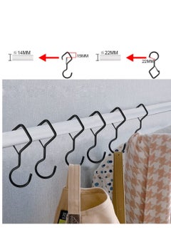 KASTWAVE 15 Pcs S Hooks for Hanging, 4 Inch Metal S Hooks, Heavy Windproof Hooks with Safety Buckles, Suitable for Hanging Plants, Clothes, Kitchen Utensil, Pots and Pans (Black)  - Image 5
