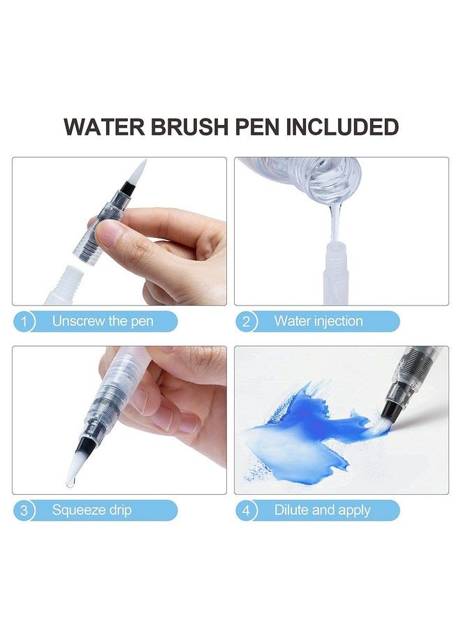 ParKoo Watercolor Brush Pens 24 Colors Flexible Real Nylon Brush Tip Pens For Watercolor Painting 1 Blending Brush Paint Markers For Artists And Beginner Painters Coloring Books Calligraphy - Image 5