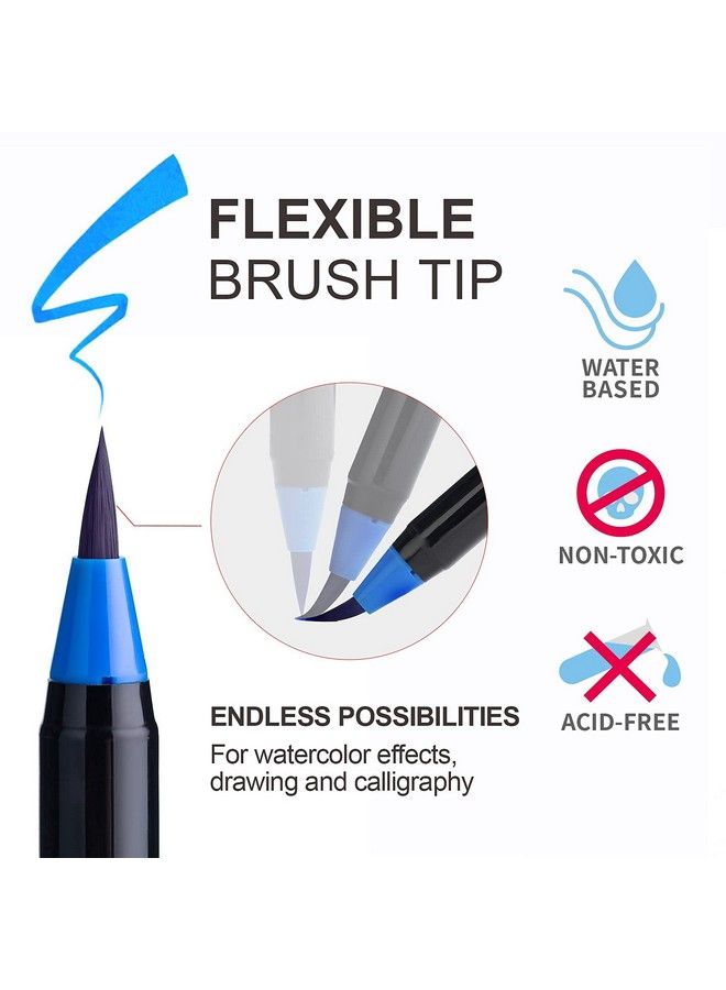 ParKoo Watercolor Brush Pens 24 Colors Flexible Real Nylon Brush Tip Pens For Watercolor Painting 1 Blending Brush Paint Markers For Artists And Beginner Painters Coloring Books Calligraphy - Image 3