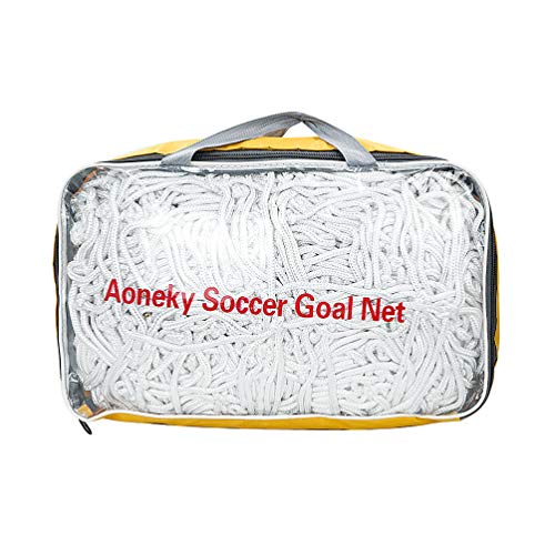 Aoneky 4 mm Heavy Duty Soccer Goal Net 10 lbs per Netting Replacement Full Size Football Post Net NOT Include Posts 10 x 65 Ft - Image 1