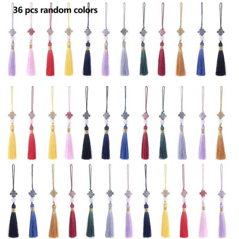36pcs Polyester Chinese Knot Tassels Wedding Decorative Hanging Ornaments Random Color - Image 1
