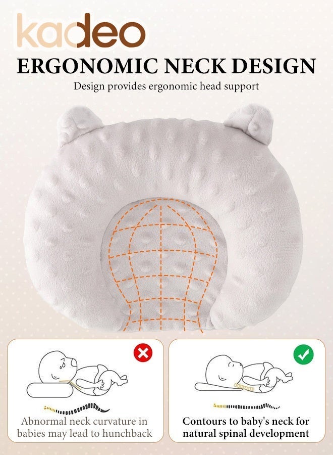 kadeo Nursing Pillow and Positioner, for Breastfeeding and Bottle Feeding, Machine-Washable Head and Neck Support, Tummy Time, , Awake-Time Support Grey - Image 2