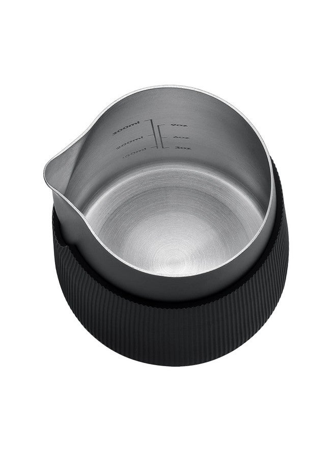 Normcore Handleless Milk Pitcher - Espresso Steaming Pitcher with Round Spout - 18/8 Stainless Steel Milk Frothing Jug, Black Non-Stick - Premium Barista Tools - Black - 15.2 oz (450 ml) - Image 5