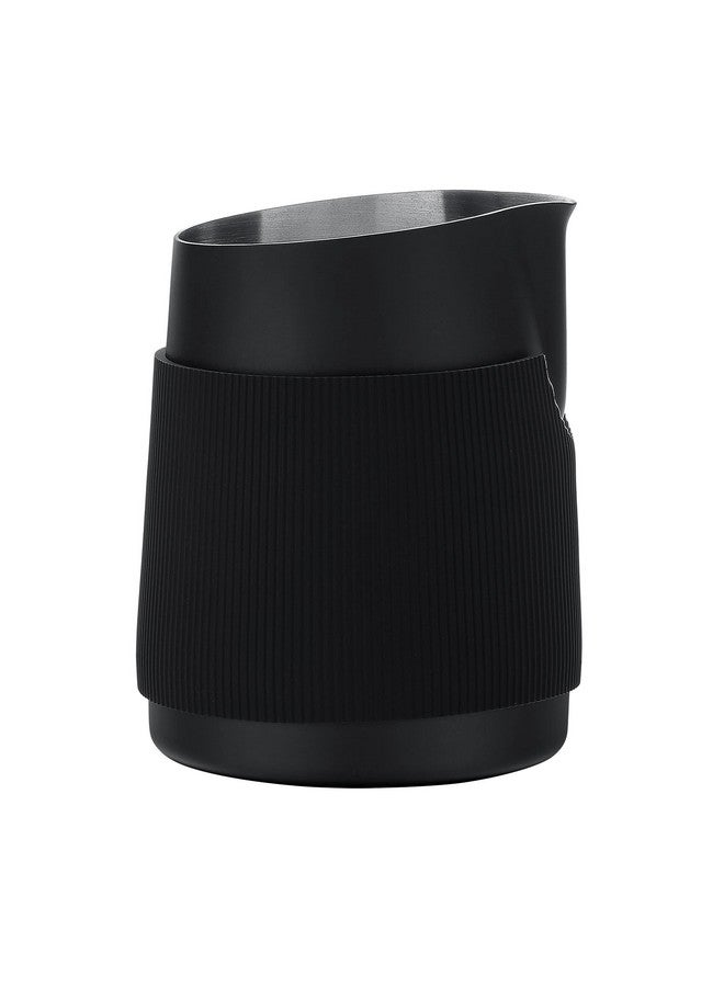 Normcore Handleless Milk Pitcher - Espresso Steaming Pitcher with Round Spout - 18/8 Stainless Steel Milk Frothing Jug, Black Non-Stick - Premium Barista Tools - Black - 15.2 oz (450 ml) - Image 4