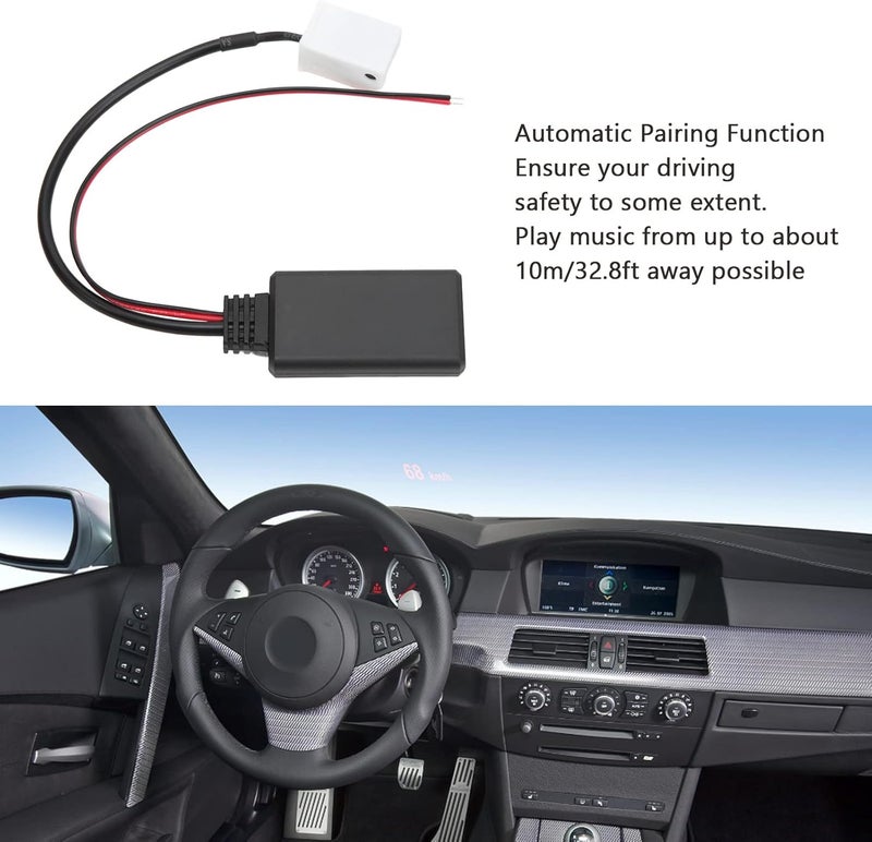 ويوبلز كابل محول صوت لاسلكي، وحدة صوت راديو السيارة اللاسلكية AUX، موصل صوت السيارة البديل لسلسلة 5 E60 E61 2003-2010 - Image 4