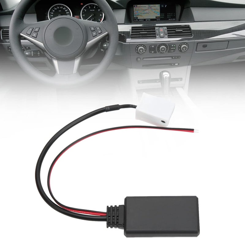 ويوبلز كابل محول صوت لاسلكي، وحدة صوت راديو السيارة اللاسلكية AUX، موصل صوت السيارة البديل لسلسلة 5 E60 E61 2003-2010 - Image 2