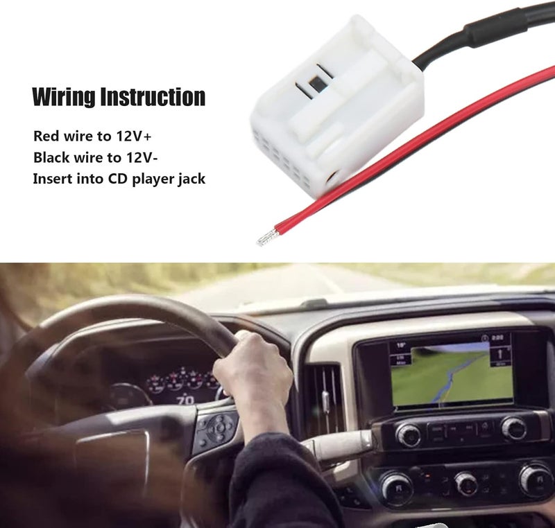 ويوبلز كابل محول صوت لاسلكي، وحدة صوت راديو السيارة اللاسلكية AUX، موصل صوت السيارة البديل لسلسلة 5 E60 E61 2003-2010 - Image 5