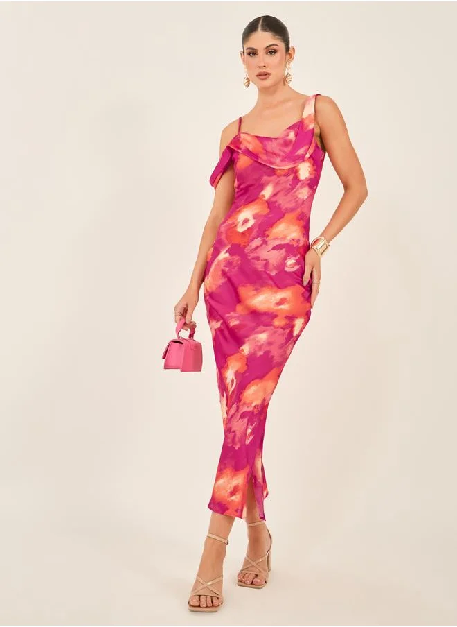 Styli Styli All-Over Print Strappy Bodycon Maxi Dress