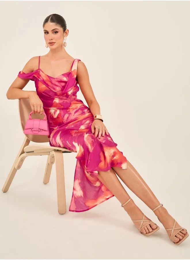 Styli Styli All-Over Print Strappy Bodycon Maxi Dress