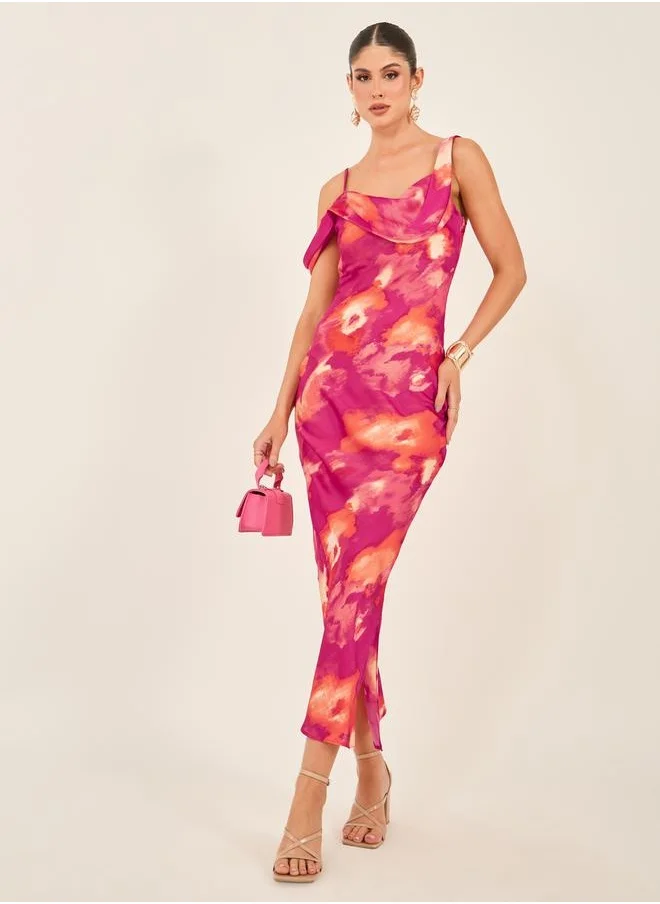 Styli All-Over Print Strappy Bodycon Maxi Dress