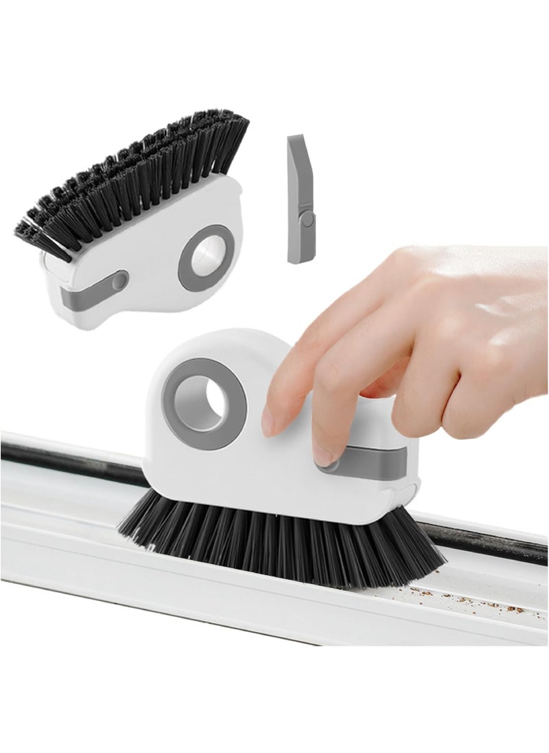 Hihonor - 2 in 1 Groove Cleaning Brush Window Track Cleaning Tools, Multifunction Grout Cleaner Tool Grip Brush Hard Bristle Crevice Cleaning Brush for Sliding Door Track, Window Sill, Window Seal (2PCS-Grey) - Image 1