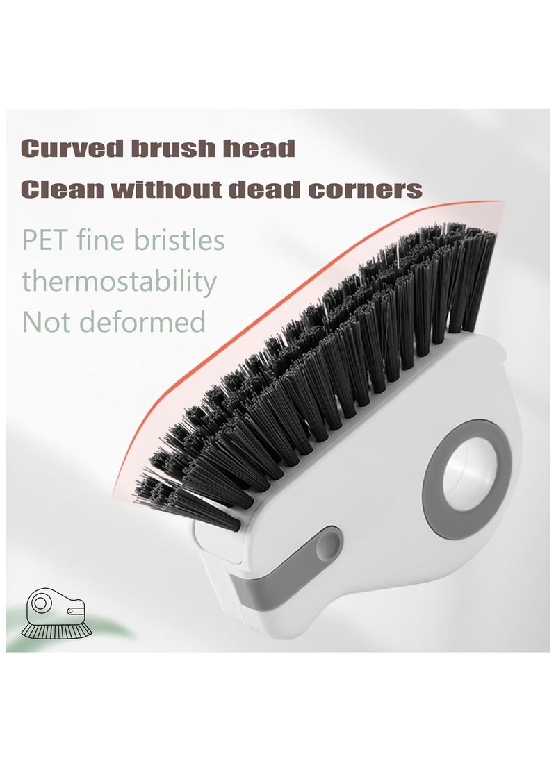 Hihonor - 2 in 1 Groove Cleaning Brush Window Track Cleaning Tools, Multifunction Grout Cleaner Tool Grip Brush Hard Bristle Crevice Cleaning Brush for Sliding Door Track, Window Sill, Window Seal (2PCS-Grey) - Image 1