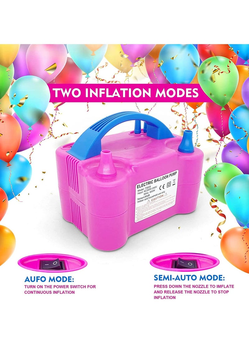 سكاي تاتش مضخة بالون كهربائي فوهة مزدوجة بالونات محمولة مضخة هواء لبالون قوس بالون إكليل زينة الحفلات الأطفال عيد ميلاد الطفل دش حزب اللوازم والديكورات الوردي - Image 2