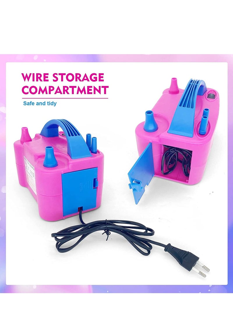 سكاي تاتش مضخة بالون كهربائي فوهة مزدوجة بالونات محمولة مضخة هواء لبالون قوس بالون إكليل زينة الحفلات الأطفال عيد ميلاد الطفل دش حزب اللوازم والديكورات الوردي - Image 3