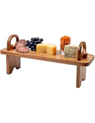 SPEShh Acacia Wooden Serving Board on Stand Ã¢â‚¬â€œ Contemporary Raised Wooden Serving Platter Ã¢â‚¬â€œ Elegant - Image 1