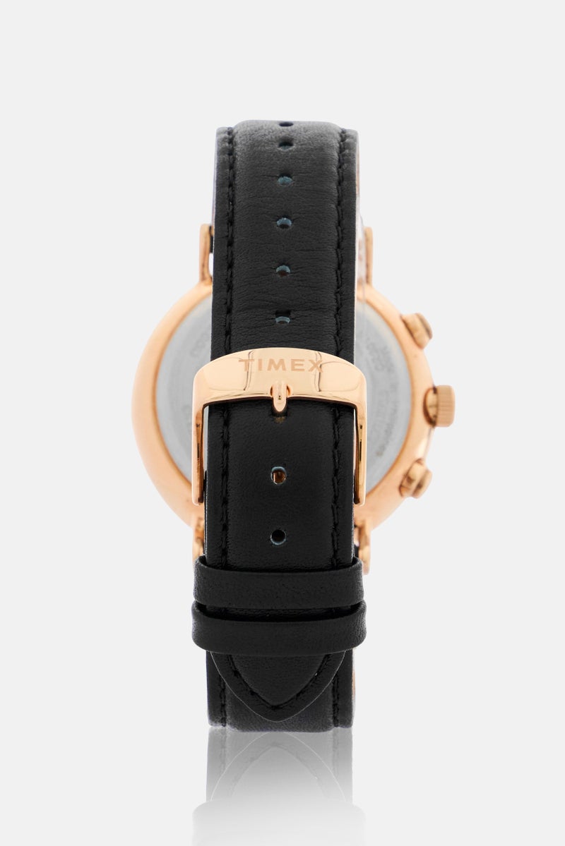 TIMEX Men T TW2T11600 Leather Analog Watch 41mm, Black  - Image 5