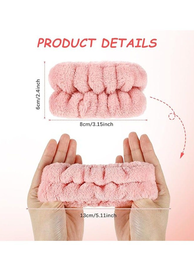 4 Pairs Wrist Spa Washband Microfiber Wrist Wash Towel Band Wristbands for Washing Face Absorbent Wristbands Wrist Sweatband for Women Girls Prevent Liquid from Spilling - Image 4